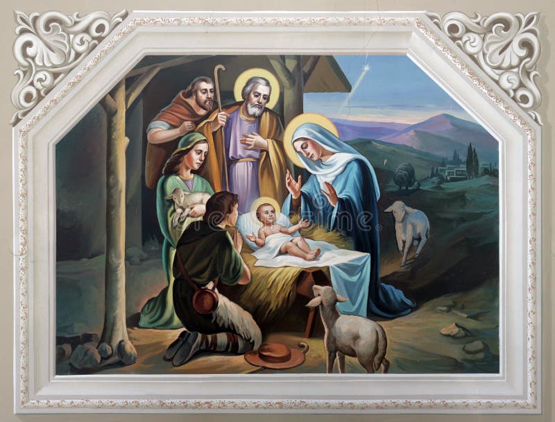 De scène van de geboorte van Christus