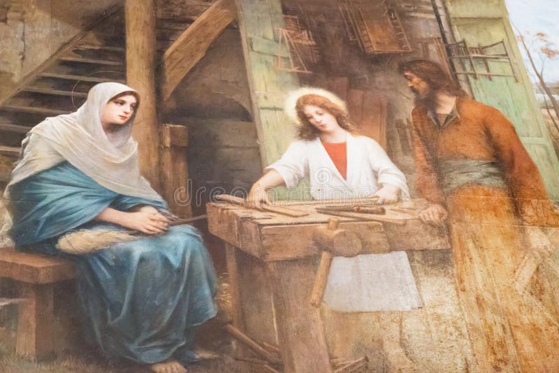 18 de septiembre de 2019 Nazaret, Israel Iglesia de San José Familia Santa Virgen María, San José y el joven Jesús en