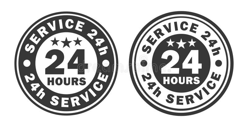 24 7 de servicii deschise 24 de ore pe zi și 7 zile pe săptămână. buton simbol simbol pentru siglă pentru suport comercial. vector vector illustration