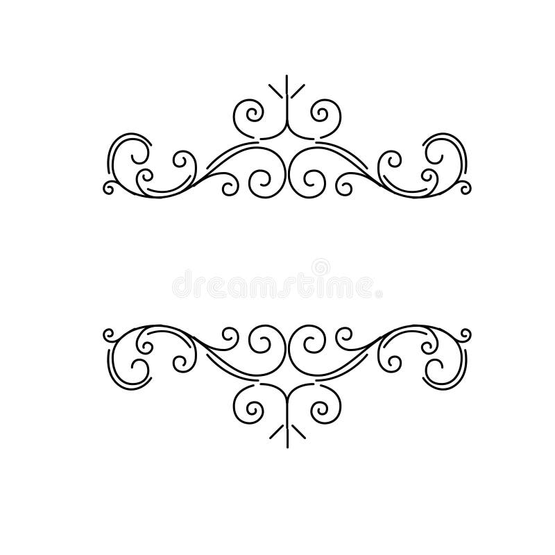 De siergrenzen, bloeien uitstekende paginaverdelers, koninklijke ornamentwervelingen en klassieke decoratieelementen Vector stock illustratie De siergrenzen, bloeien uitstekende paginaverdelers, koninklijke ornamentwervelingen en klassieke decoratieelementen Vector stock illustratie