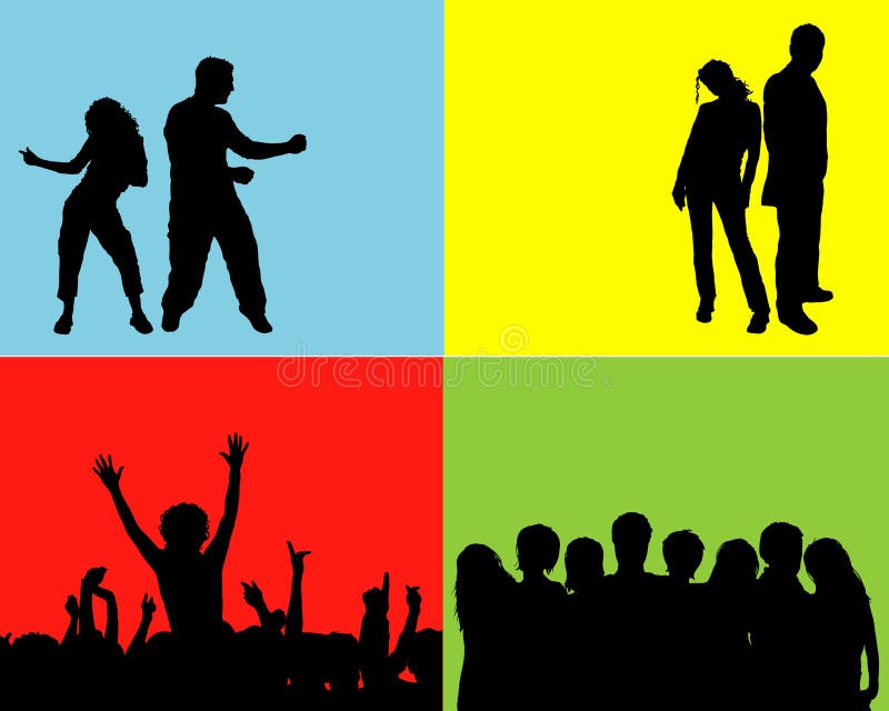 De silhouetten van mensen stock illustratie De silhouetten van mensen stock illustratie