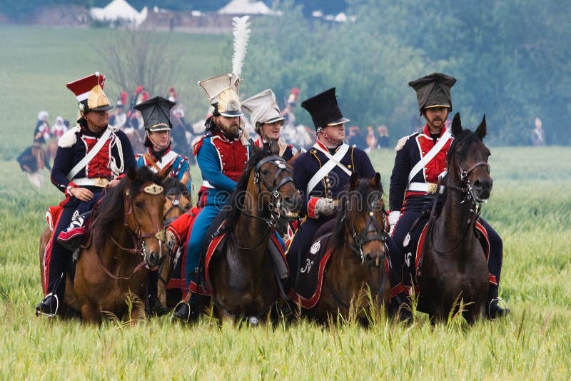 De Slag van het weer invoeren van Waterloo, België 2009