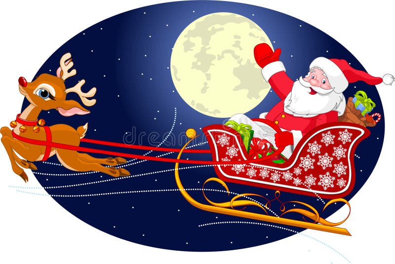 De Slee van de kerstman royalty-vrije illustratie De Slee van de kerstman royalty-vrije illustratie