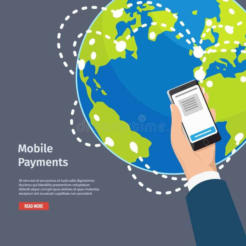De slimme Mobiele Illustratie van Betalingeninstructies royalty-vrije illustratie De slimme Mobiele Illustratie van Betalingeninstructies royalty-vrije illustratie