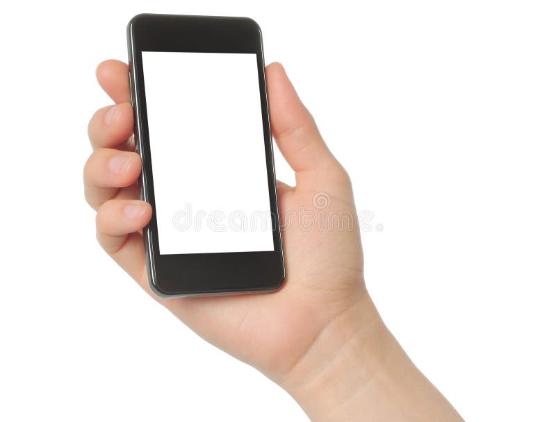 De Slimme Telefoon van de Holding van de hand stock fotografie De Slimme Telefoon van de Holding van de hand stock fotografie