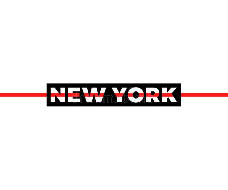 De slogan van New York, moderne grafisch met zwarte en rode horizontale lijnen Manier vectorontwerp voor t-shirt T-stukdruk stock illustratie De slogan van New York, moderne grafisch met zwarte en rode horizontale lijnen Manier vectorontwerp voor t-shirt T-stukdruk stock illustratie