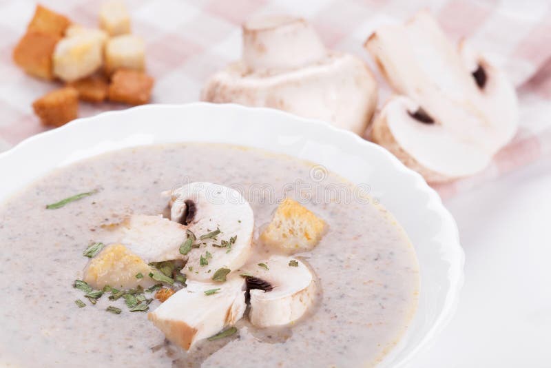 De Soep Van De Paddestoelenroom Stock Afbeelding Afbeelding bestaande