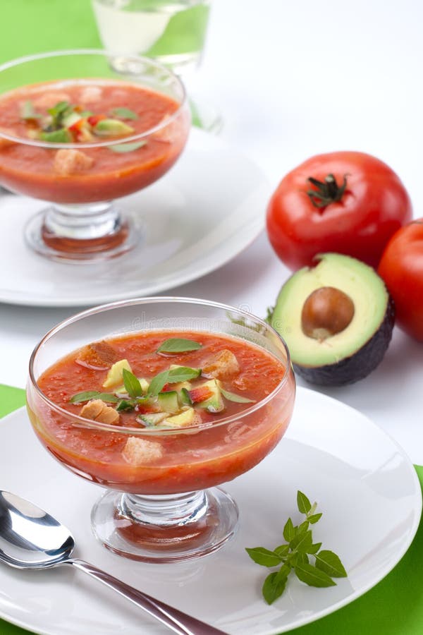 De soep van Gazpacho stock afbeelding De soep van Gazpacho stock afbeelding