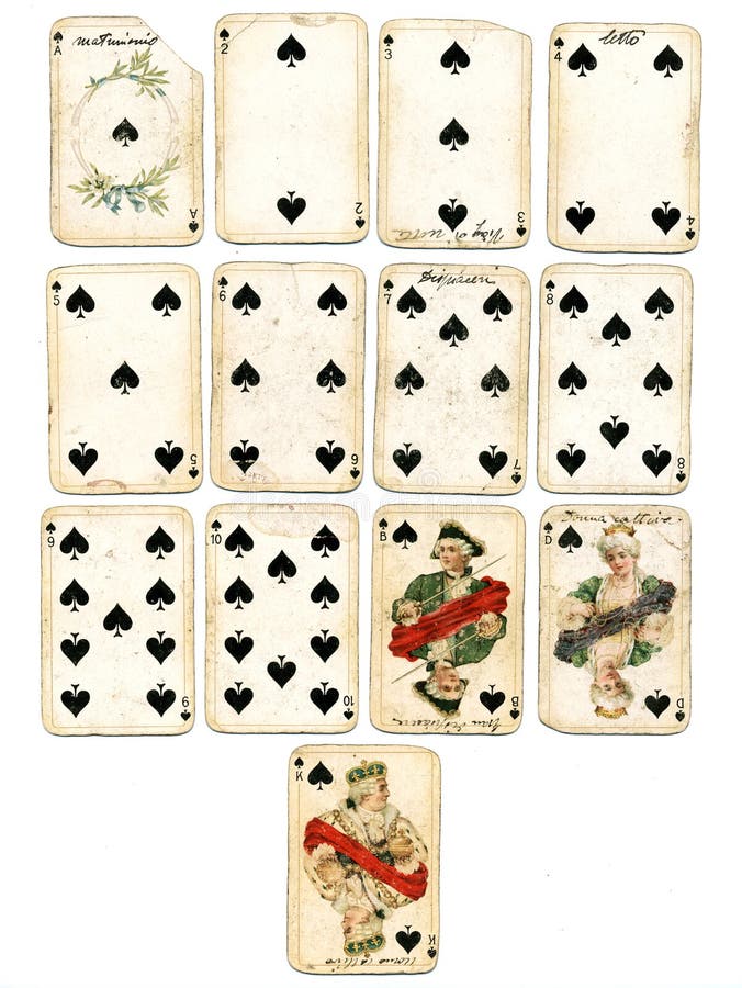 De speelkaartenspades van Ancien