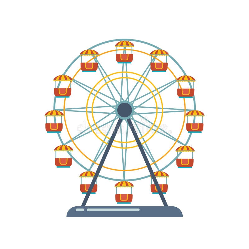 De speelplaats van het kinderen` s vermaak, recreatiepark Funfair met ferriswiel vector illustratie De speelplaats van het kinderen` s vermaak, recreatiepark Funfair met ferriswiel vector illustratie