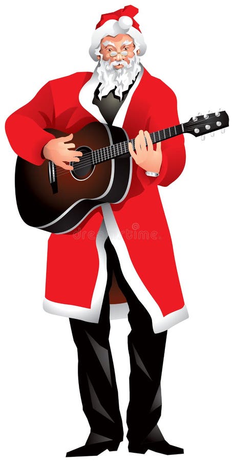 De Speler van de Gitaar van de Kerstman stock illustratie De Speler van de Gitaar van de Kerstman stock illustratie