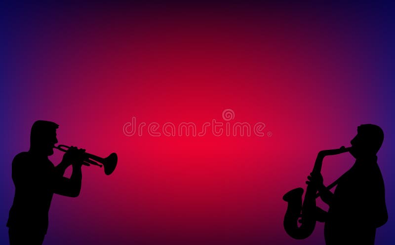 De Spelerblauw Jazz Duet Nightclub van de trompetsaxofoon royalty-vrije illustratie De Spelerblauw Jazz Duet Nightclub van de trompetsaxofoon royalty-vrije illustratie