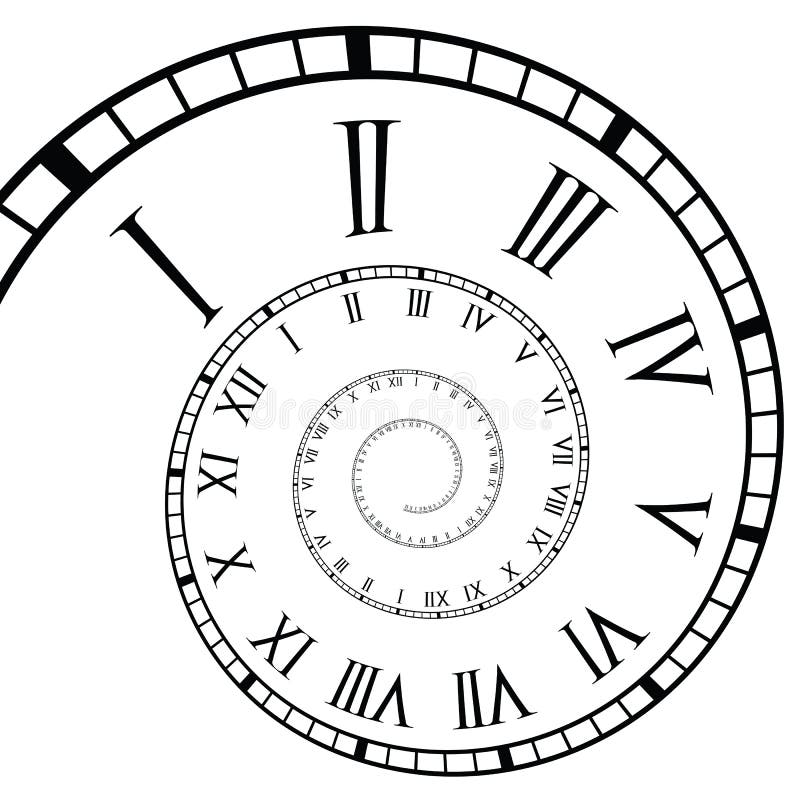 De spiraalvormige Roman Chronologie van de Klok van het Cijfer royalty-vrije illustratie De spiraalvormige Roman Chronologie van de Klok van het Cijfer royalty-vrije illustratie
