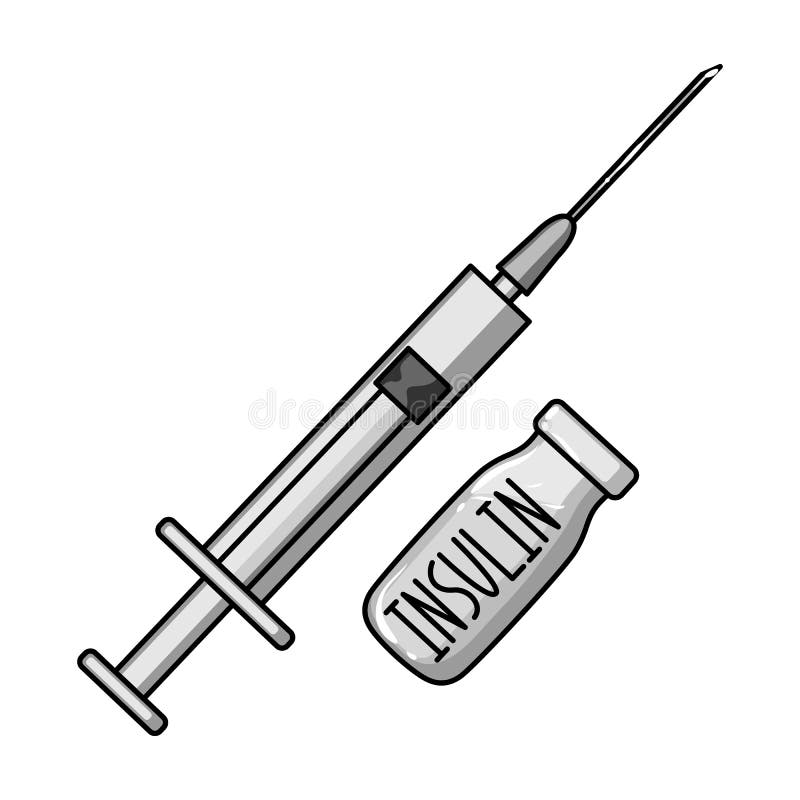 De spuit en de fles insuline Geneesmiddelen voor de behandeling van diabetes Diabetes enig pictogram in zwart-wit stijl vector illustratie De spuit en de fles insuline Geneesmiddelen voor de behandeling van diabetes Diabetes enig pictogram in zwart-wit stijl vector illustratie