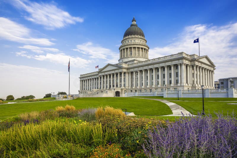 De staatscapitol van Utah stock fotografie De staatscapitol van Utah stock fotografie