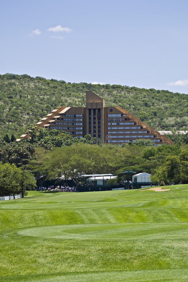 The Cascades Hotel, a 5 star Hotel, at the Sun City Resort in the North West Province of South Africa. Seen in the foreground is the 9th fairway of the 18 hole golf coarse that adorns this location. The golf coarse was designed by & named after the famous South African golfer - Gary Player. The Cascades Hotel, a 5 star Hotel, at the Sun City Resort in the North West Province of South Africa. Seen in the foreground is the 9th fairway of the 18 hole golf coarse that adorns this location. The golf coarse was designed by & named after the famous South African golfer - Gary Player