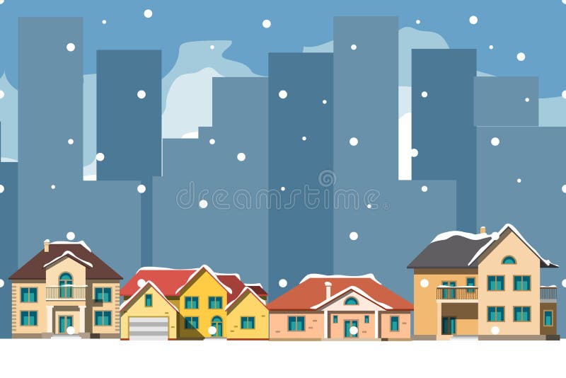 De stad in Kerstmis Stedelijk Landschap vector illustratie De stad in Kerstmis Stedelijk Landschap vector illustratie