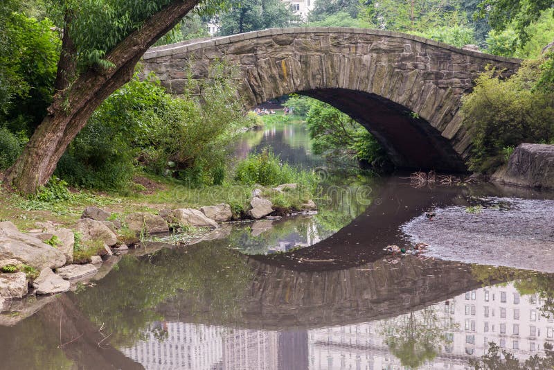 De Stad van New York van het Central Park van de Brug van de steen royalty-vrije stock afbeeldingen De Stad van New York van het Central Park van de Brug van de steen royalty-vrije stock afbeeldingen