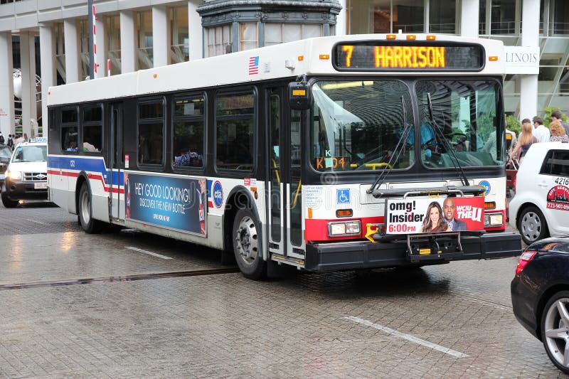 De stadsbus van Chicago stock foto De stadsbus van Chicago stock foto