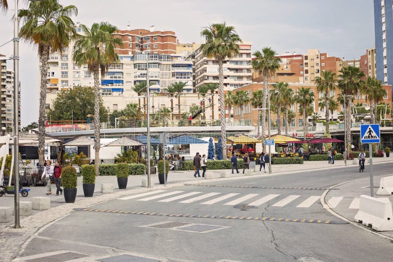 De stadsstraat van Malaga