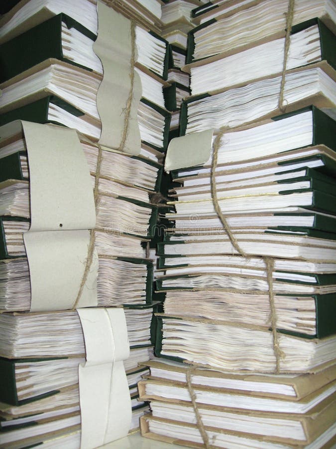 The image of pile of archive papers. The image of pile of archive papers