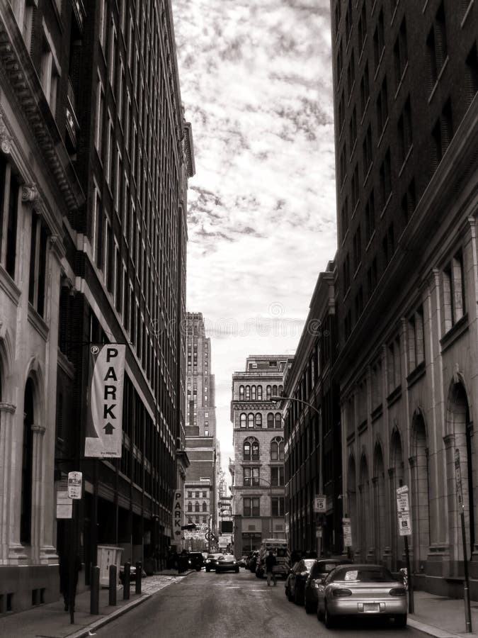 De Stedelijke Straat van de binnenstad van de PA van Philadelphia van de Stad van het Centrum stock foto De Stedelijke Straat van de binnenstad van de PA van Philadelphia van de Stad van het Centrum stock foto