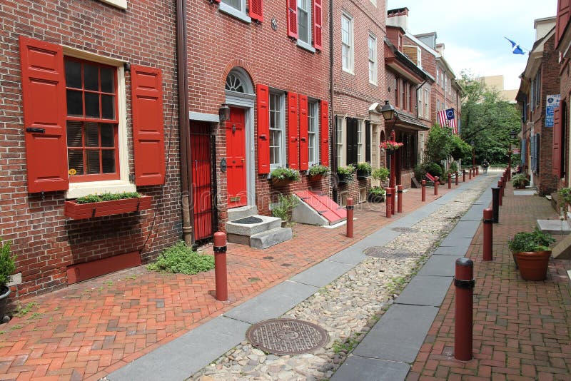 De Steeg van Elfreth, Philadelphia stock afbeeldingen De Steeg van Elfreth, Philadelphia stock afbeeldingen