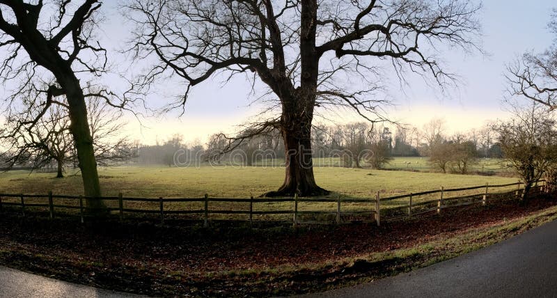 Country lane fields agricultural landscape. Country lane fields agricultural landscape