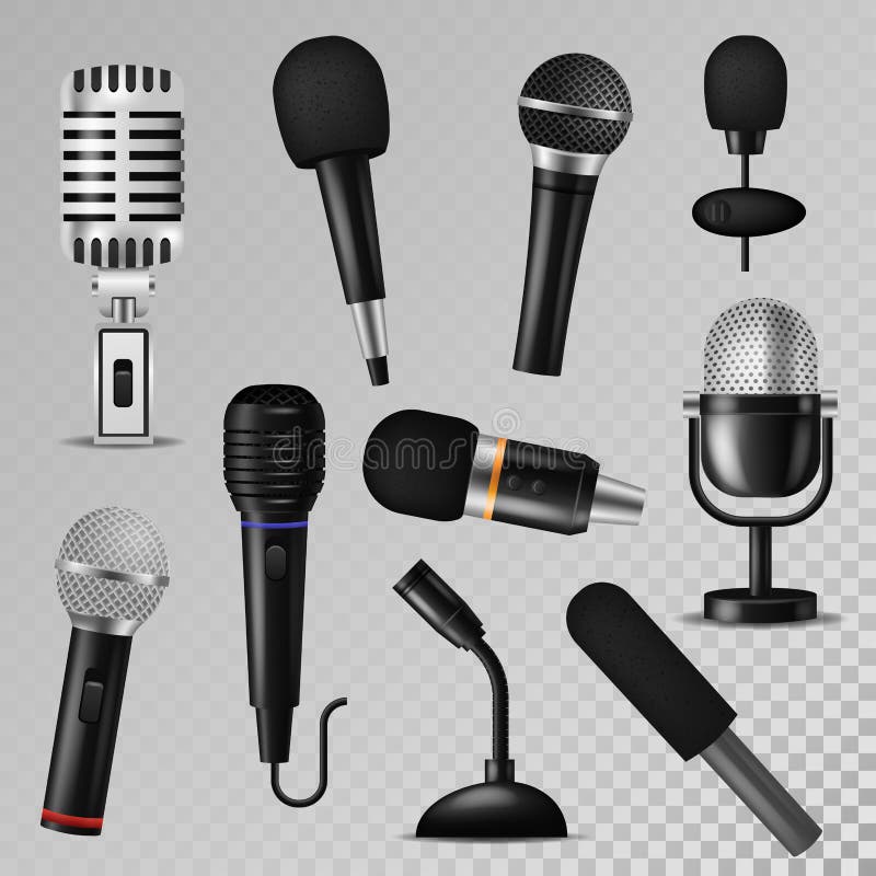 De stemmic van de microfoon vector correcte muziek audio van het de studio radioverslag van de registreertoestelkaraoke fonetisch stock illustratie De stemmic van de microfoon vector correcte muziek audio van het de studio radioverslag van de registreertoestelkaraoke fonetisch stock illustratie