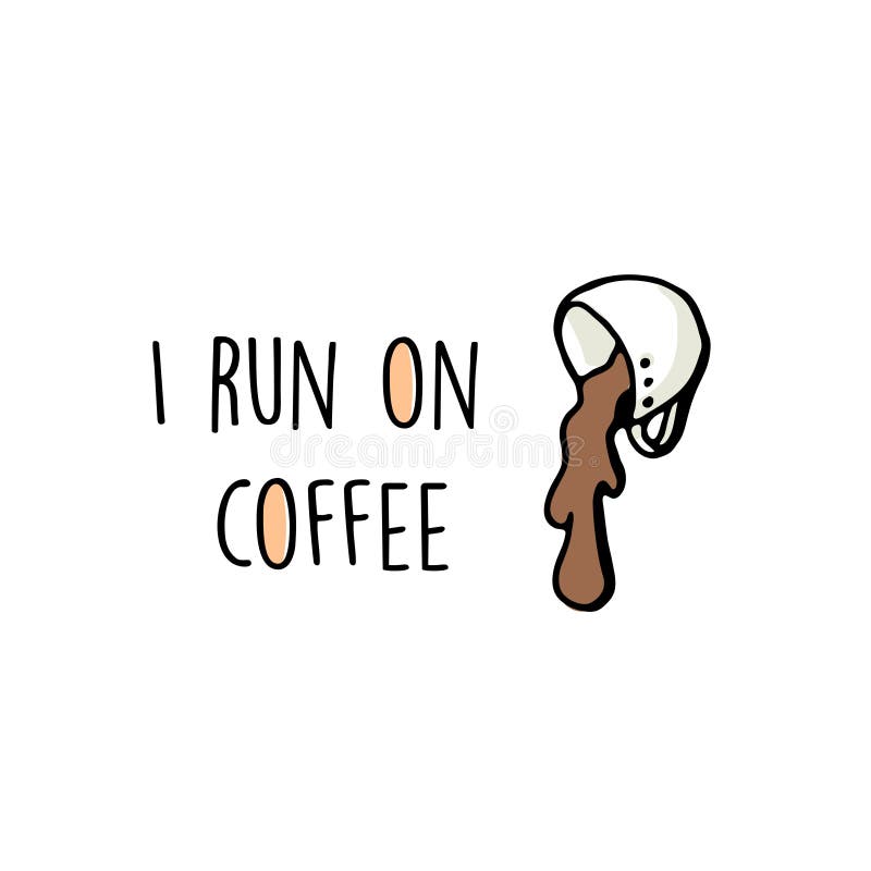 De sticker van de koffiepret met citaat stock illustratie De sticker van de koffiepret met citaat stock illustratie