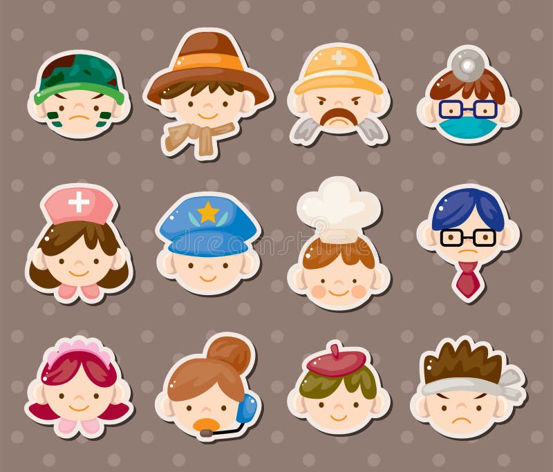 De stickers van het de baangezicht van mensen stock illustratie De stickers van het de baangezicht van mensen stock illustratie