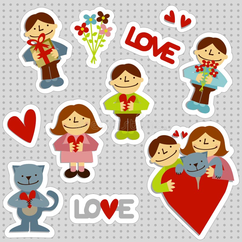 De Stickers van LOVEman vector illustratie De Stickers van LOVEman vector illustratie