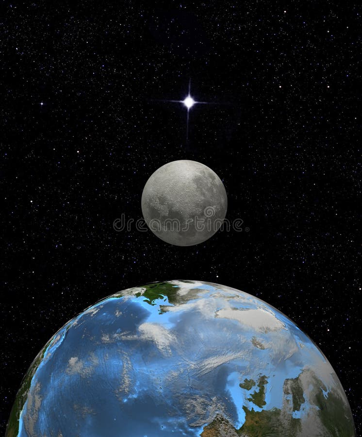De stijging van de maan van aarderuimte vector illustratie De stijging van de maan van aarderuimte vector illustratie