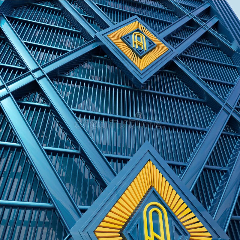 De stijl van het muurart deco van blauwe en gele metaalverfachtergrond die wordt gemaakt geeft terug stock illustratie De stijl van het muurart deco van blauwe en gele metaalverfachtergrond die wordt gemaakt geeft terug stock illustratie