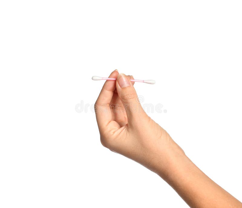 De stok van het de greepoor van de vrouwenhand op een wit wordt geïsoleerd dat stock foto's De stok van het de greepoor van de vrouwenhand op een wit wordt geïsoleerd dat stock foto's