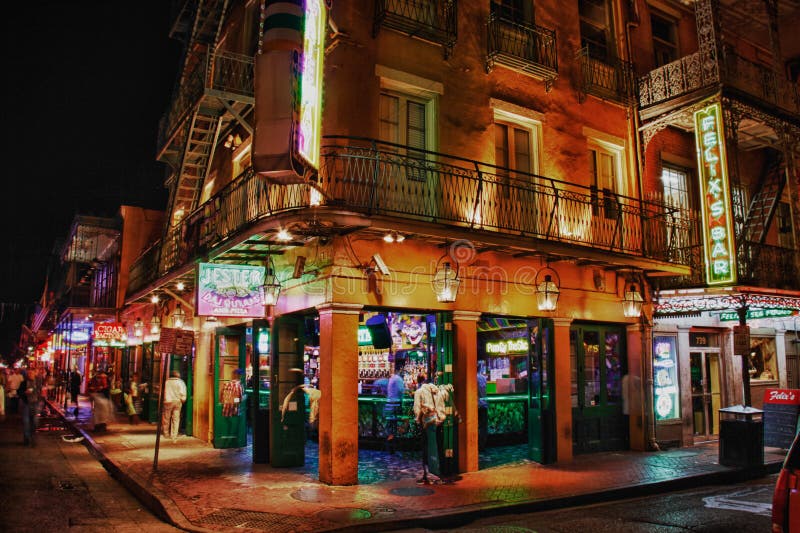 De Straat New Orleans van de bourbon - de Staaf van de Nar