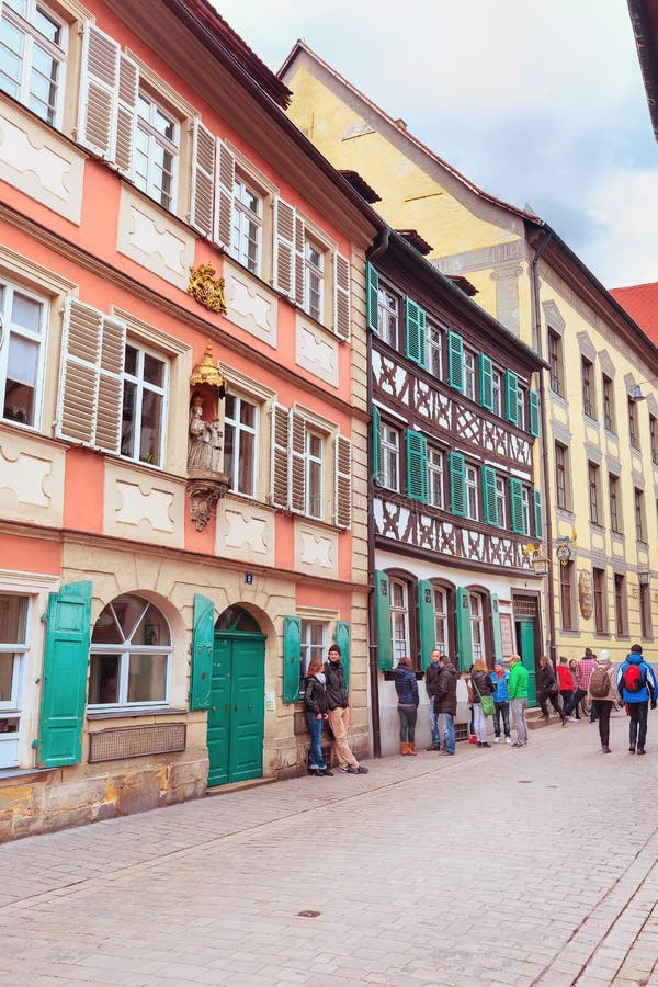 De Straatmening Van Bamberg Van Historische Stad in Duitsland