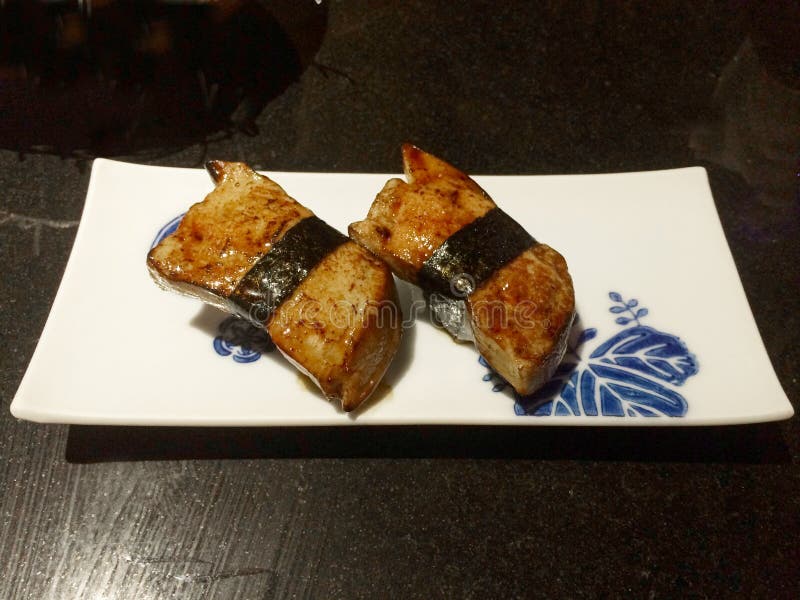 De sushi van Foiegras royalty-vrije stock afbeelding De sushi van Foiegras royalty-vrije stock afbeelding