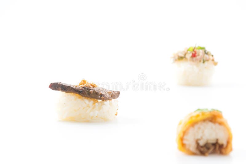 De sushi van Foiegras stock afbeeldingen De sushi van Foiegras stock afbeeldingen