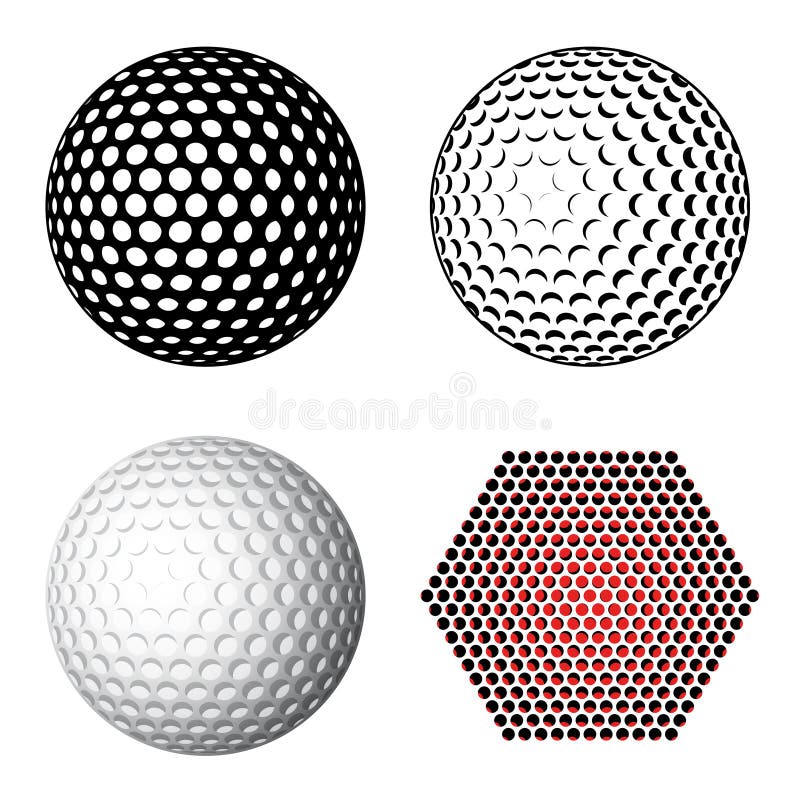 Golfbal-symbolen vector illustratie