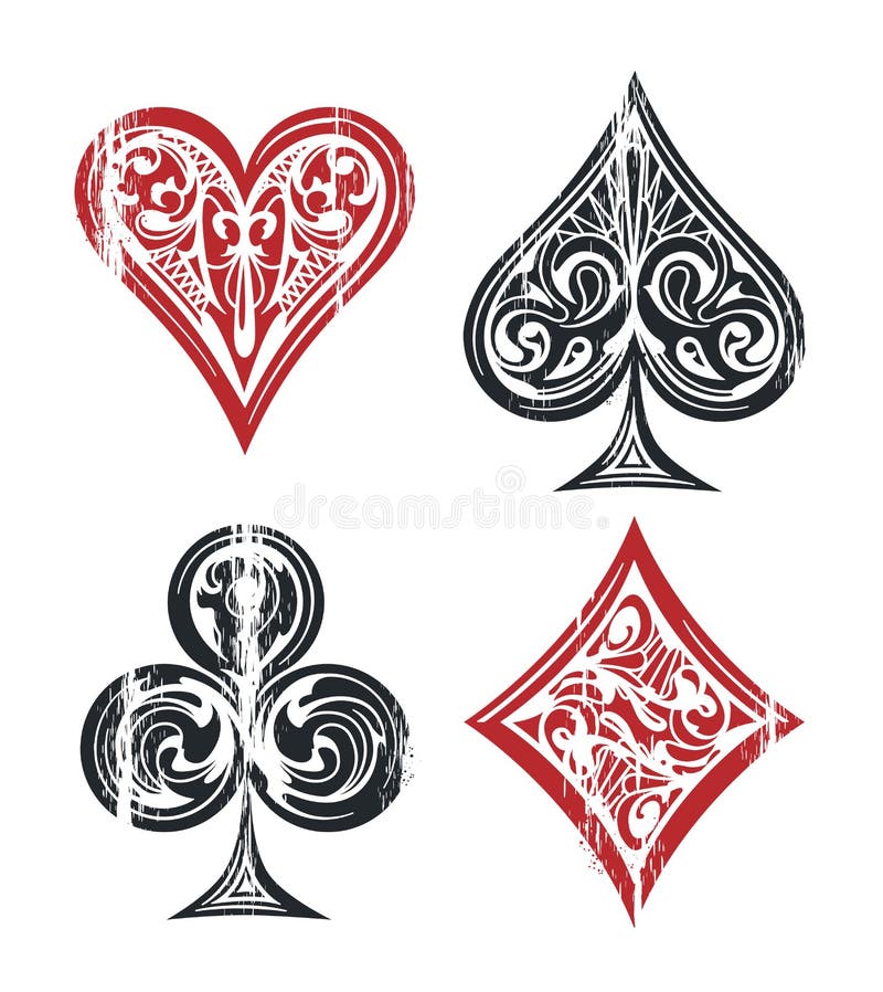 De symbolen van speelkaarten