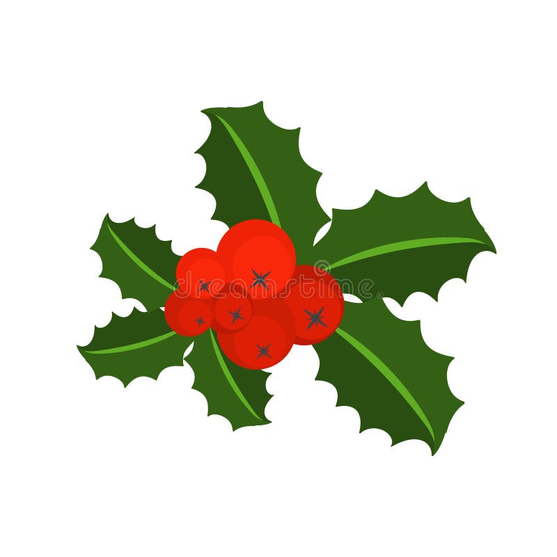 De tak van de hulstbes voor Kerstmiskroon en patroon vector illustratie De tak van de hulstbes voor Kerstmiskroon en patroon vector illustratie