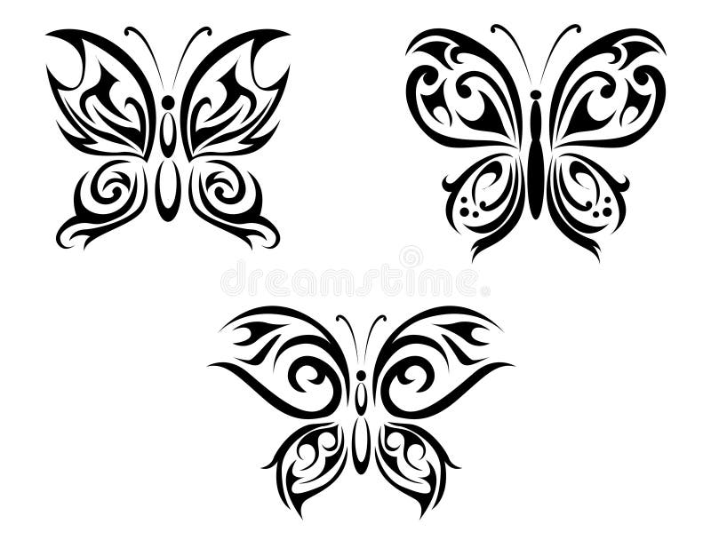 De tatoegering van de vlinder royalty-vrije illustratie De tatoegering van de vlinder royalty-vrije illustratie