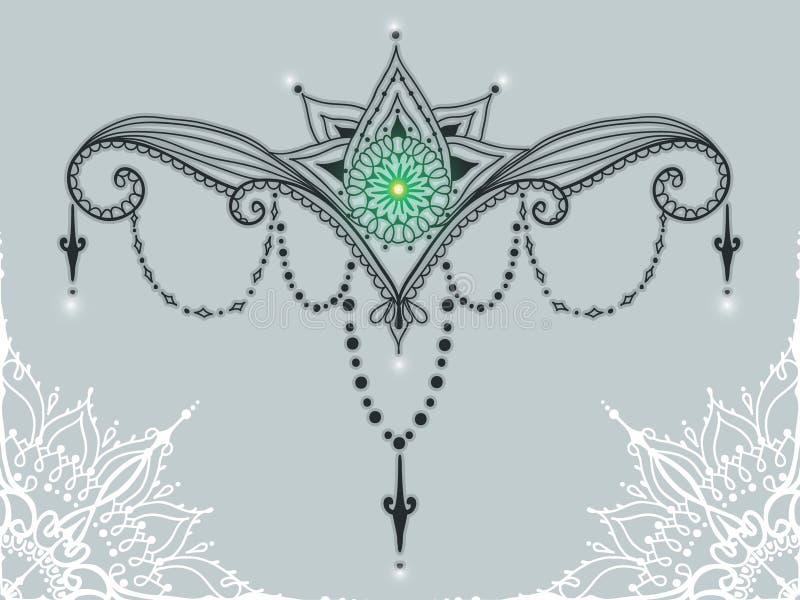 De tatoegeringsmalplaatje van Mehndybloemen vector illustratie De tatoegeringsmalplaatje van Mehndybloemen vector illustratie