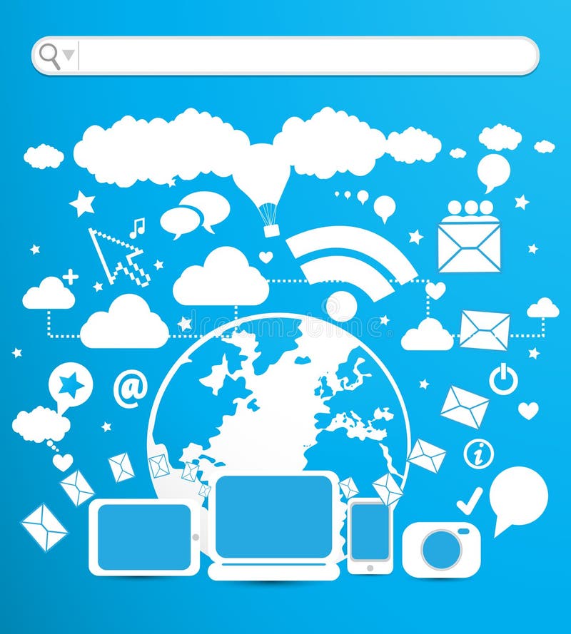 De technologie van het e-business vector illustratie De technologie van het e-business vector illustratie