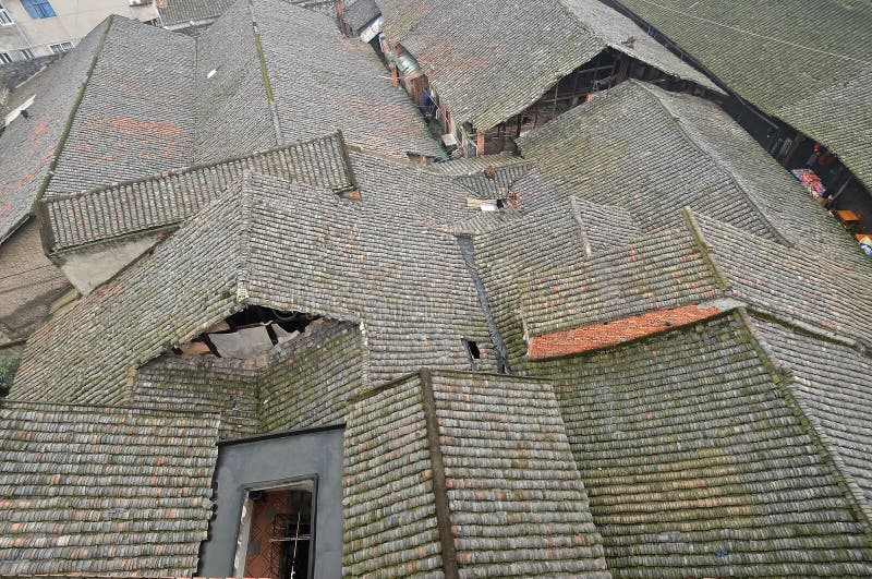 De tegel roofed huizen royalty-vrije stock afbeelding De tegel roofed huizen royalty-vrije stock afbeelding