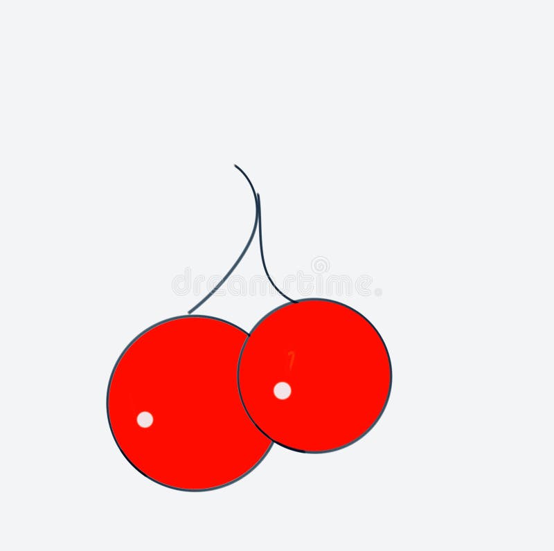 De tekening van een rood fruit is kersen op een witte achtergrond royalty-vrije illustratie De tekening van een rood fruit is kersen op een witte achtergrond royalty-vrije illustratie