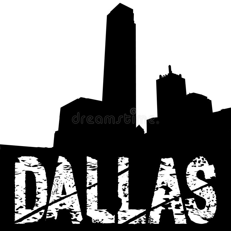 De tekst van Dallas grunge met horizon royalty-vrije illustratie De tekst van Dallas grunge met horizon royalty-vrije illustratie