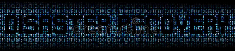 De tekst van de rampenterugwinning op de illustratie van de hexuitdraaicode royalty-vrije illustratie