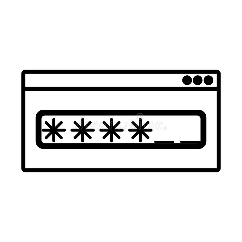 De tekstvakje van het silhouetwachtwoord met sleutel vector illustratie